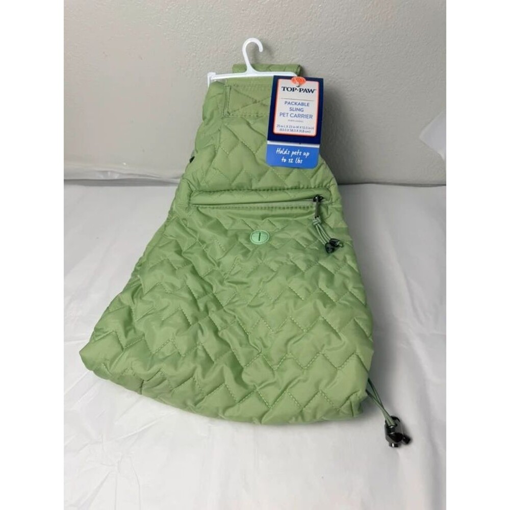 Top Paw Packable Sling Pet Carrier Green New
